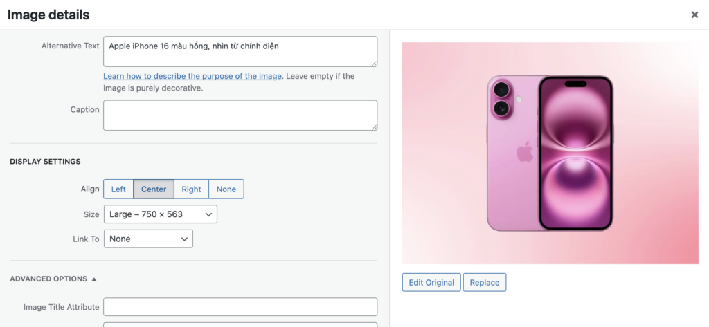 Đặt alt text cho hình ảnh Iphone 16 màu hồng