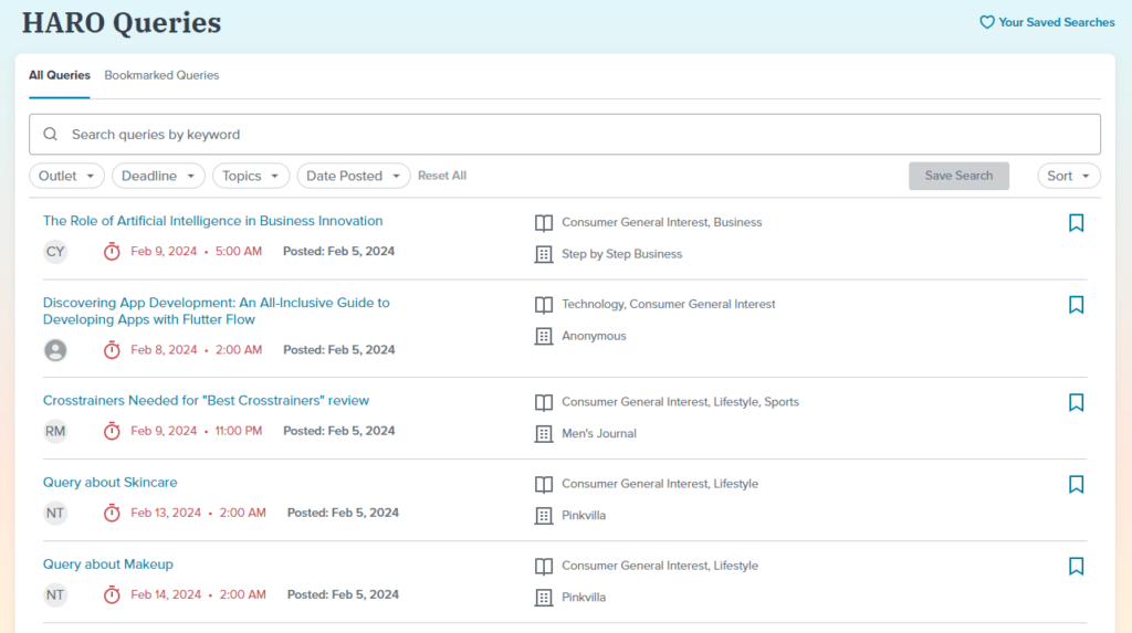 Các truy vấn trên HARO